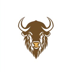 Buffalo head emblem, stylized