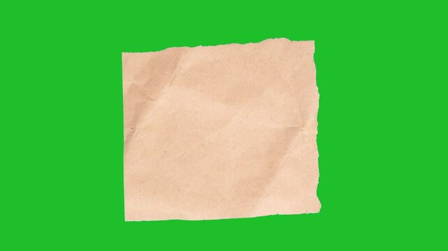 Crumpled Craft-Paper Lower Third. Big wide Logo Reavel  Placeholder. Stop-motion kraft paper banner crumples into place then smooths, revealing wrinkled texture and clean alpha for titles. 