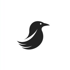 Fototapeta premium Simple, stylized black bird silhouette
