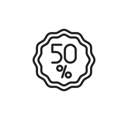 Discount set of web icons in line style. Shopping and e-commerce linear icon collection. Containing label, price tag, coupon, sale promotion, offer, credit, price card and more