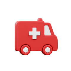 Obraz premium 3D rendered illustration of a red ambulance emergency vehicle icon isolated on white