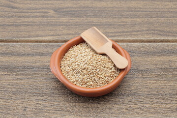 buckwheat in a wooden bowl