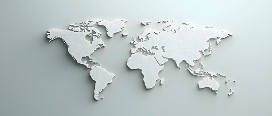 Simple White World Map Graphic