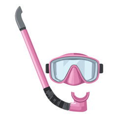 Pink Diving Snorkel Mask Tube