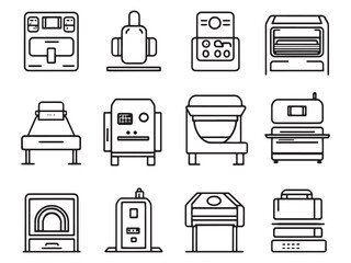Coating Machine Simple 2D Line Drawing