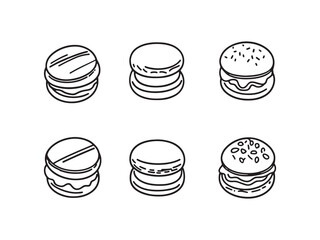 Coconut Macarons Minimalist Illustration