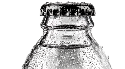 Closeup of a Cold Drink Bottle Cap with Water Droplets