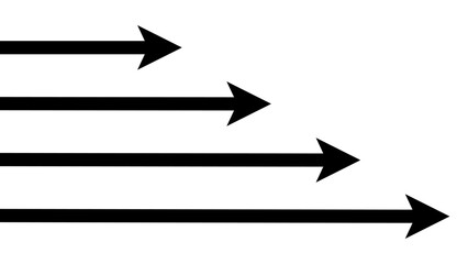 シンプルな黒色の矢印の進むベクターイラスト