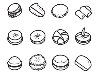 Coconut Sugar Cookies Ultra Minimalist Line Art