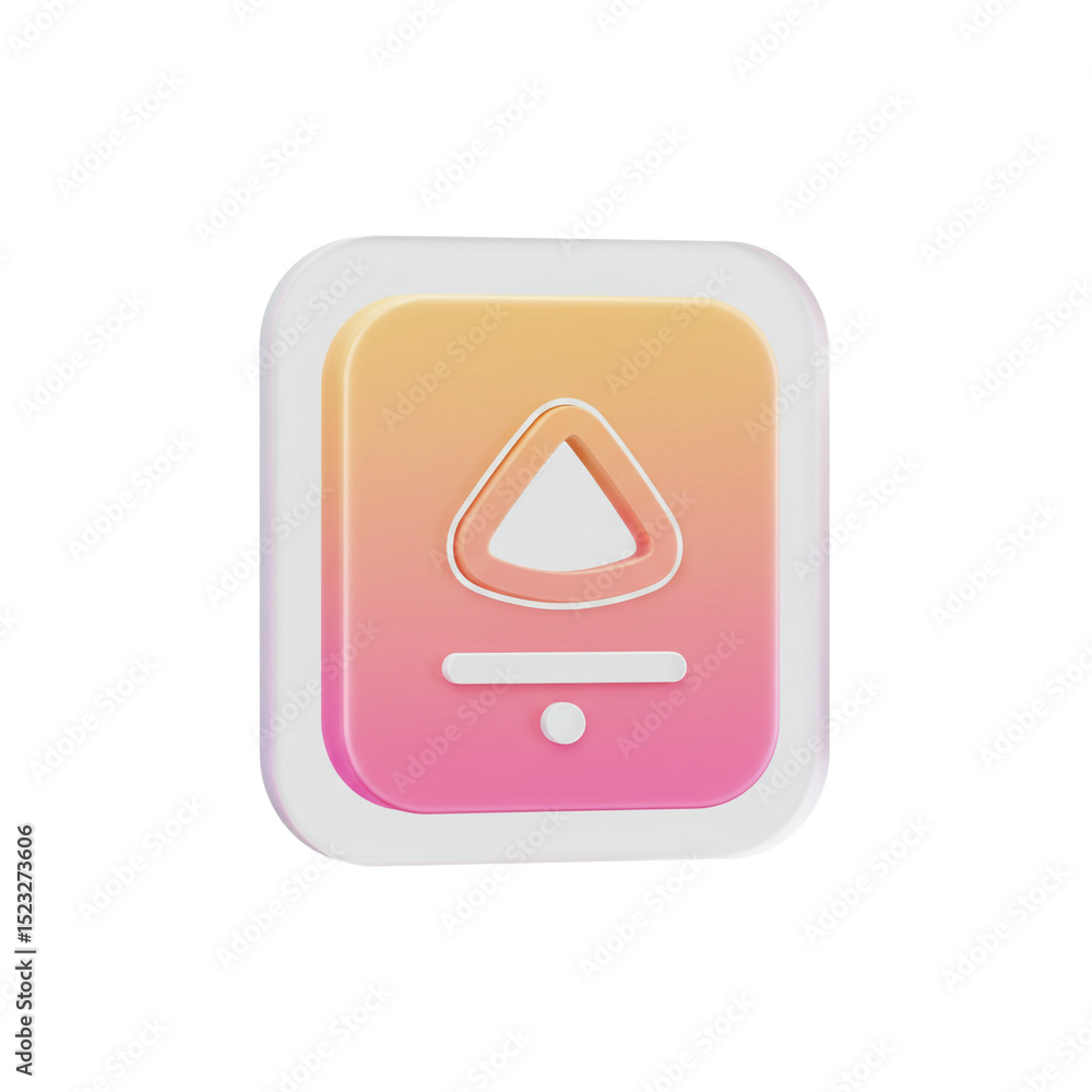 Aufkleber 3d rendered icon of a modern ui/ux button with arrow symbol and gradient colors