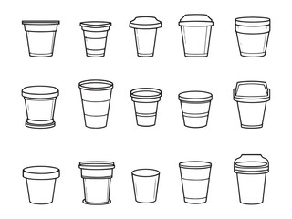 Collapsible Cups Ultra Minimalist 2D Line Art Variant