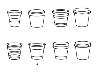 Collapsible Cups Ultra Minimalist 2D Line Art Variant