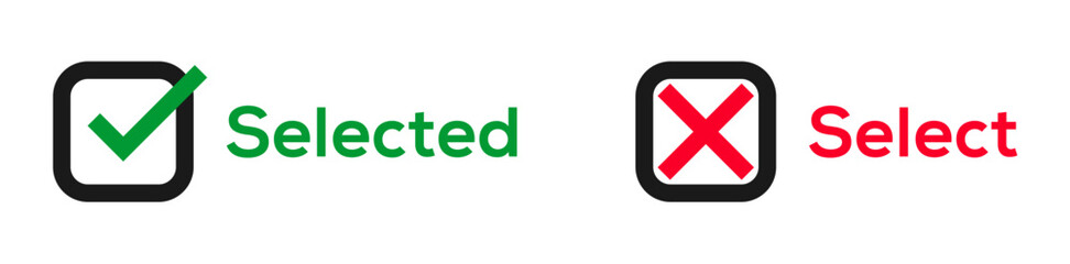 Obraz premium select all and selected all, selection control button user interface