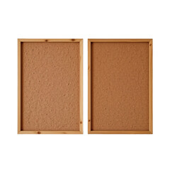 Fototapeta premium Blank cork boards in wooden frames for notes, reminders, and creative displays on a clean background