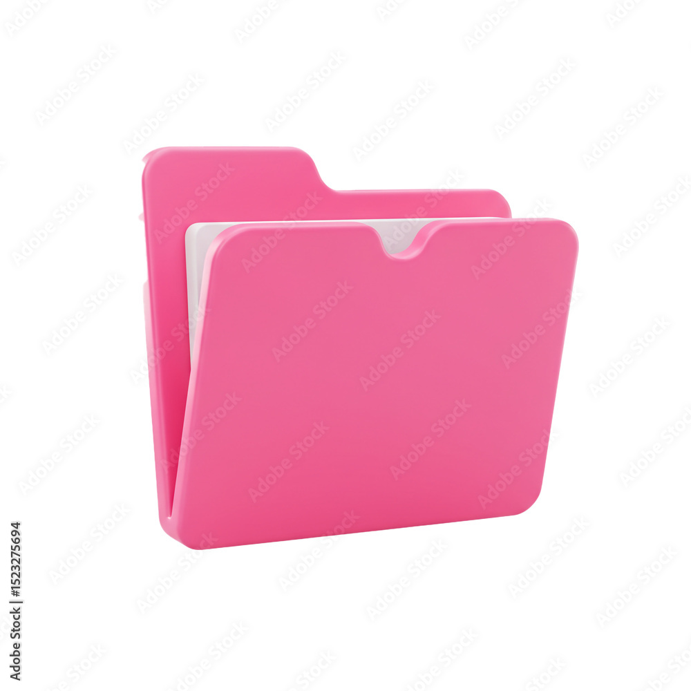 Aufkleber pink 3d rendered folder icon illustrating data organization and digital filing systems