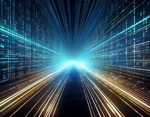 digital tunnel of light data streams