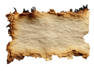 Antique Paper with Burnt Edges: A close-up shot reveals an aged, blank paper with beautifully textured surface and scorched borders, perfect for evoking feelings of history, memory.