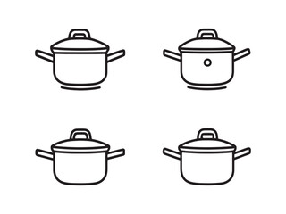 Cooking Pot ultra minimalist 2D line style