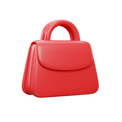 Vibrant 3D Render of a Stylish Red Handbag for Fashion and Accessories Designs