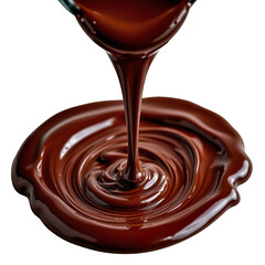 Obraz premium Rich Dark Chocolate Sauce Poured into a Smooth Pool, Capturing Deliciousness for Culinary Creations and Desserts