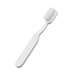 Isolated white toothbrush on a white background representing oral hygiene and health care