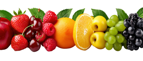 Fresh Fruit Garland: A vibrant medley of ripe, fresh fruit artfully arranged against a backdrop of leafy green. This image encapsulates the essence of freshness and natural sweetness.