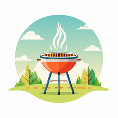 Vector BBQ area sign for designated grilling zones