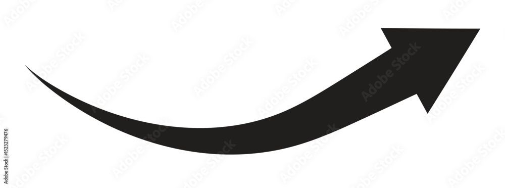 Poster long curve arrow icon. long arrow. curved arrow icon isolated on white background. black long curve 
