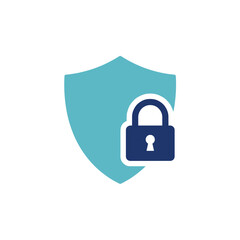 Shield icon with padlock representing security and protection  