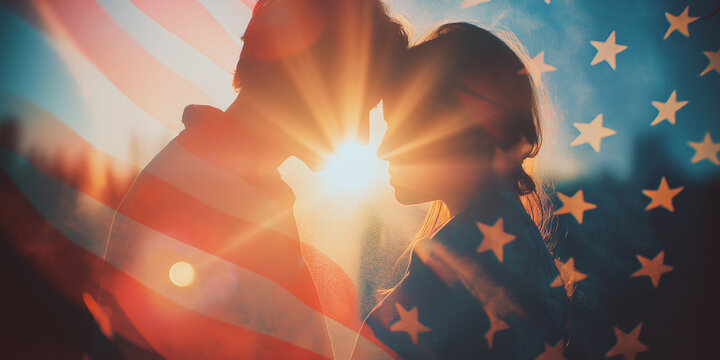A gentle Fourth of July moment with soft light and love - Powered by Adobe