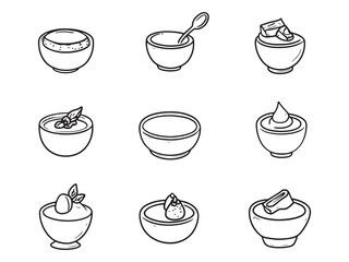 Creme Brulee Simple 2D Line Art Design