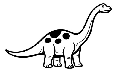 Fototapeta premium Cartoon Illustration of a Dinosaur with Spots on its Body and Long Neck Standing