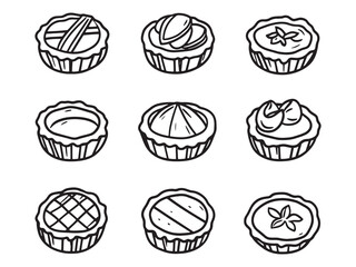 Clean Line Art of Custard Pie Design