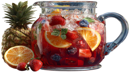 Refreshing Fruit Sangria with Pineapple and Fresh Berries