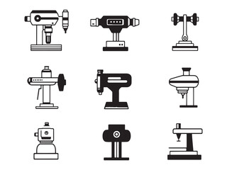Drill Press Machine Icon Outline Illustration