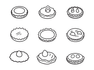 Egg Custard Tart Simple Dessert Drawing