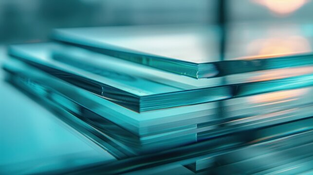 Stacked sheets of glass
