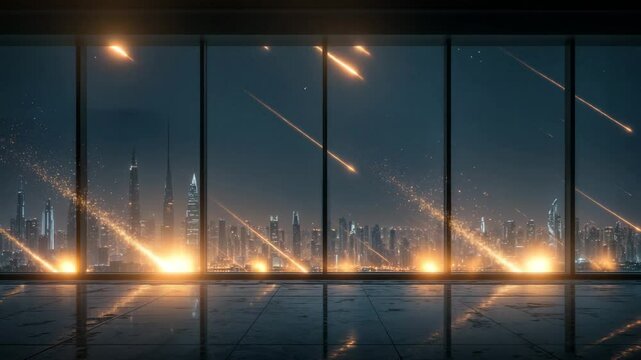 Vertical Meteor Shower &ndash; Fiery Descent Toward Earth in 4K