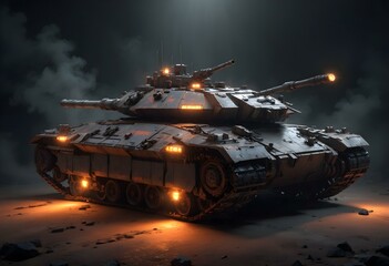 3d model A futuristic military tank