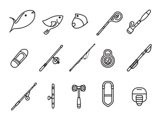 Clean Line Art of Fishing Rod