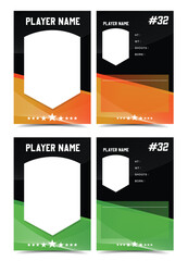 Sport player trading card frame border template