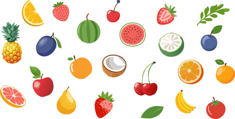 A collection of various fresh and colorful fruits, with a focus on a healthy and vibrant diet. This image is perfect for depicting the freshness and beauty of nature's bounty.