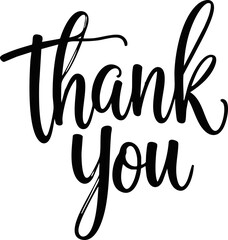 A sentimental thank you illustration image with a handwritten Thank You phrase