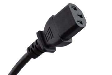 computer power cable isolated on a white background