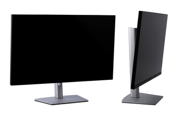 monitor on a stand for a personal computer, isolated on a white background