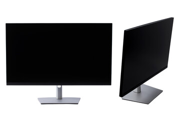 monitor on a stand for a personal computer, isolated on a white background