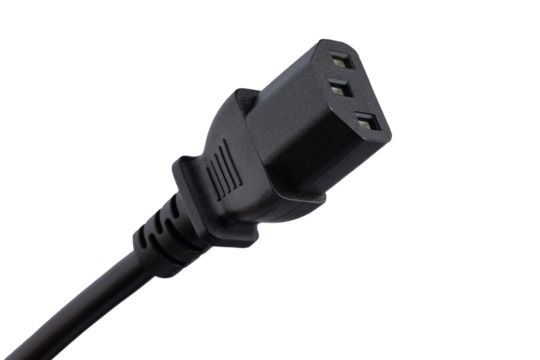 computer power cable isolated on a white background