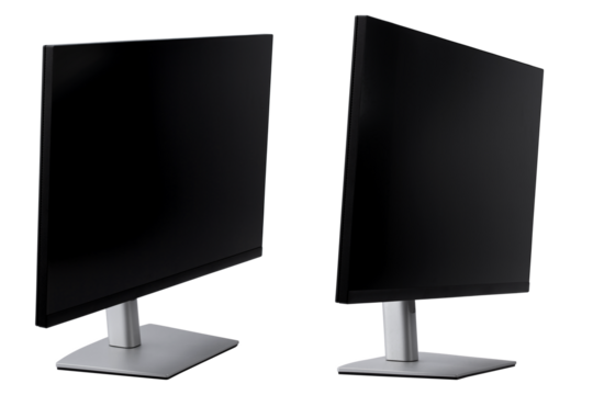 monitor on a stand for a personal computer, isolated on a white background