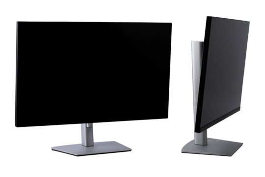 monitor on a stand for a personal computer, isolated on a white background