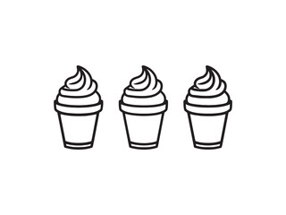 Frozen Yogurt Minimalist 2D Line Concept